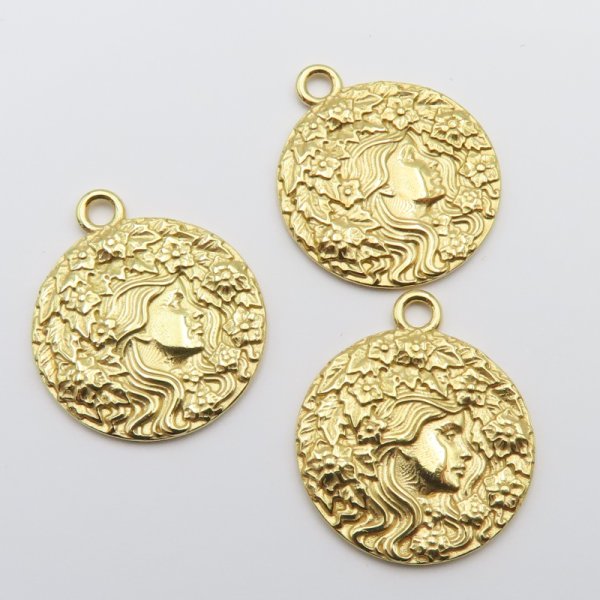 Srebro Ag złocone - zawieszka ozdobna  17,5mm