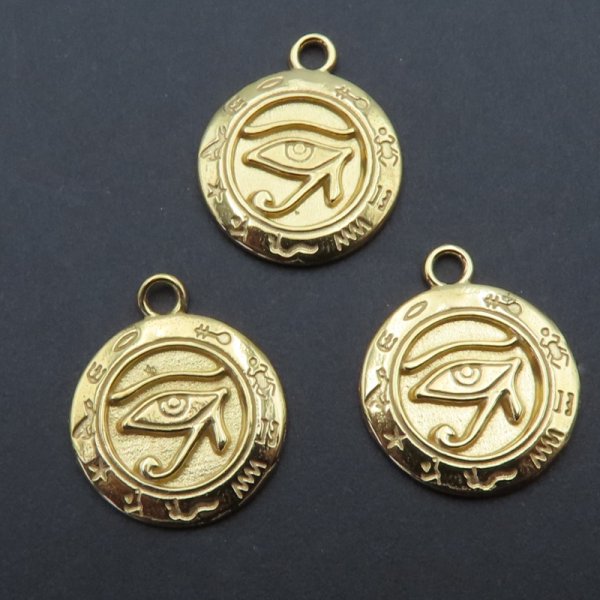 Srebro Ag złocone - zawieszka oko Horusa  15mm