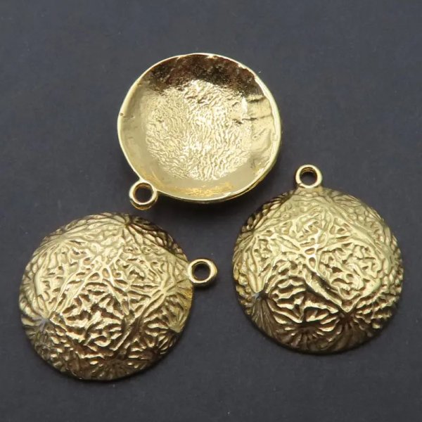 Srebro Ag złocone - zawieszka ozdobna 18mm