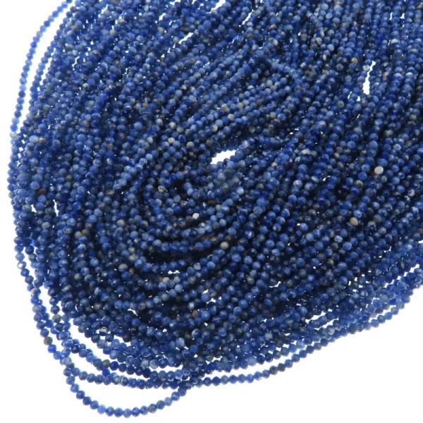 Sodalit fasetowane kulki 2 mm – sznur ok. 38 cm