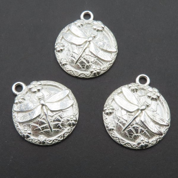 Srebro Ag - zawieszka ozdobna ważka  17,5mm