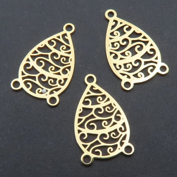 Srebro Ag Złocone - element ozdobny 16x10mm