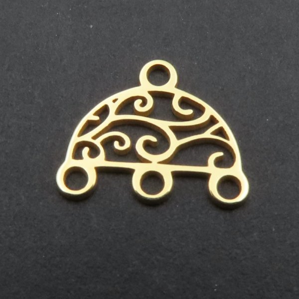 Srebro Ag złocone - element ozdobny 10,6x8,5mm