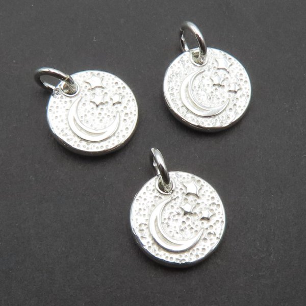 Srebro Ag  - zawieszka księżyc i gwiazdy 9,5 mm