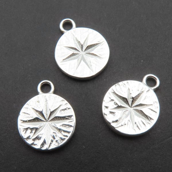 Srebro Ag  - zawieszka róża wiatrów 9,7 mm