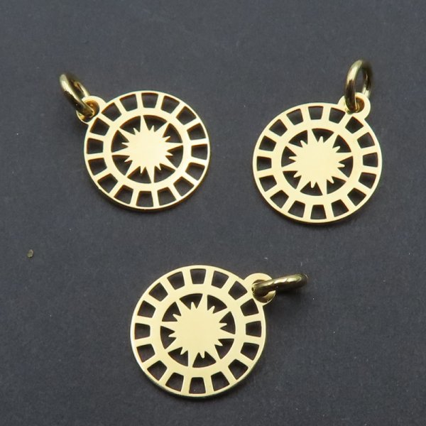 Srebro Ag złocone - rozetka ażurowa 10 mm