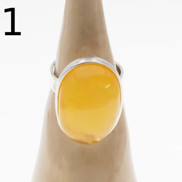 Mleczny Bursztyn i srebro - pierścionek z regulacją (różne kamienie)