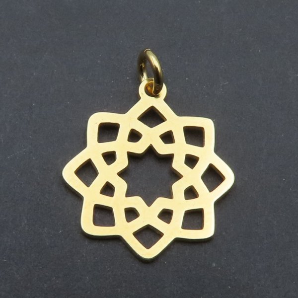 Srebro Ag złocone - rozetka ażurowa 15 mm