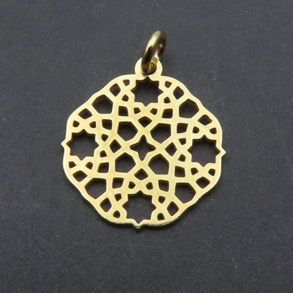 Srebro Ag złocone - rozetka ażurowa 15 mm