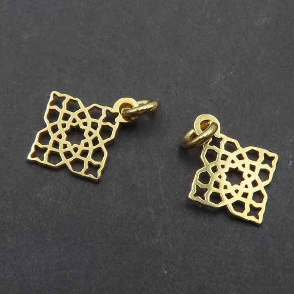 Srebro Ag Złocone - rozetka ażurowa 10x11 mm