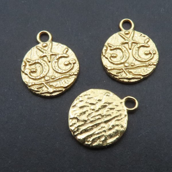 Srebro Ag złocone - zawieszka ozdobna 10 mm