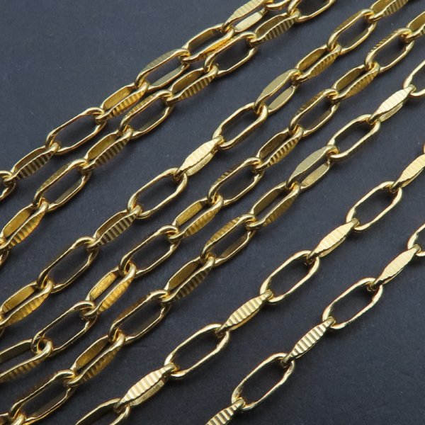 Srebro Złocone Ag  - Łańcuch oczka 7,2x2,7mm (20 cm)