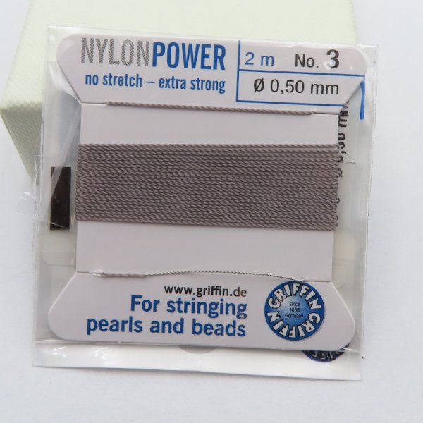 Nici Nylonowe szare z igłą - 0,5mm/2 metry