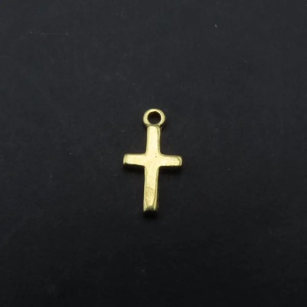 Srebro Ag złocone - zawieszka mały krzyżyk 9,5x5mm