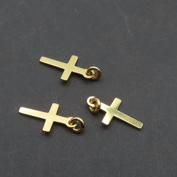 Srebro Ag złocone - zawieszka krzyżyk 12,3x6,8mm