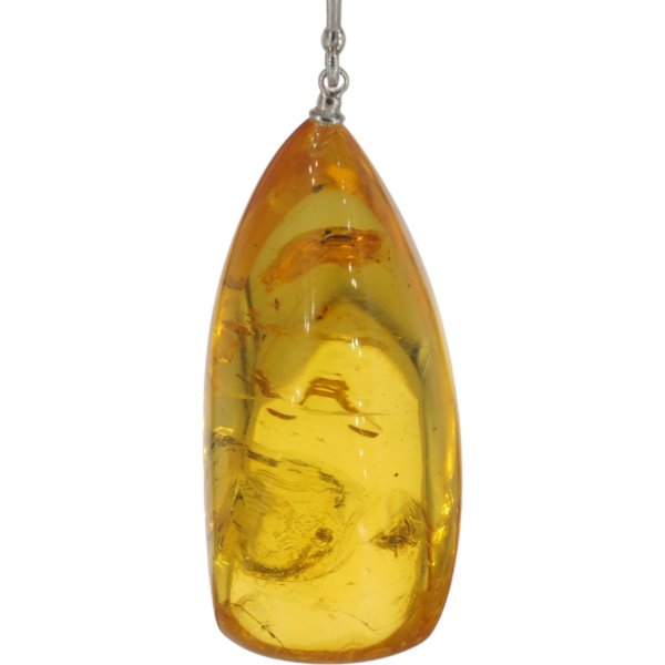 Bursztyn przezroczysty i srebro - zawieszka