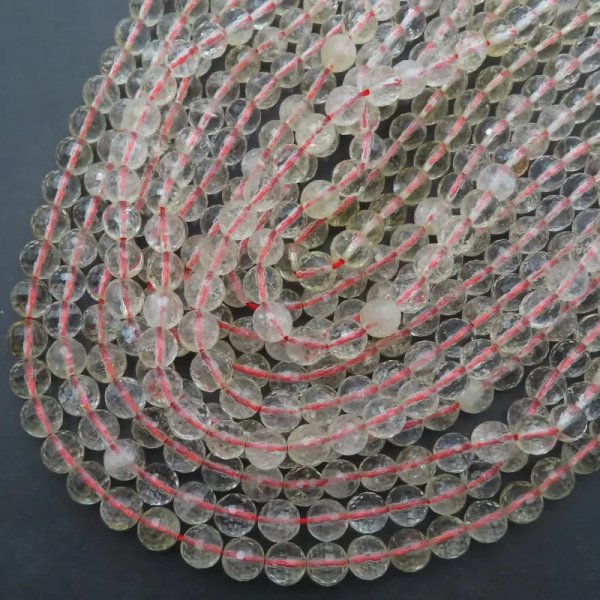 Cytryn (Lemon) fasetowany kulka 7 mm (sznur)