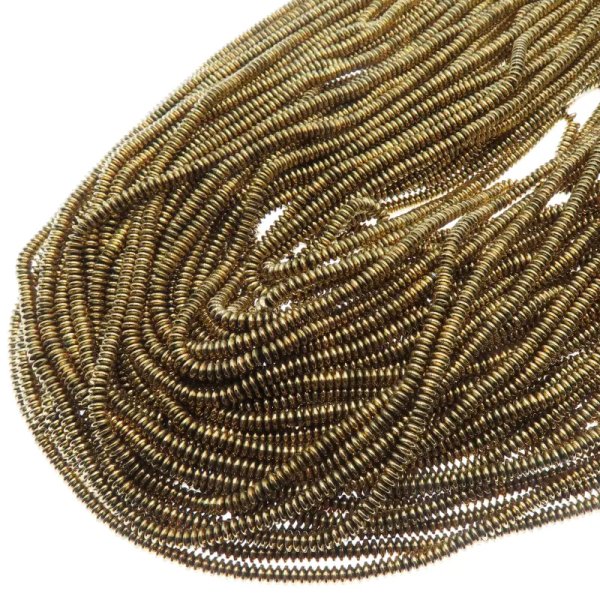 Hematyt złocony AU dysk 3x1 mm (sznur)