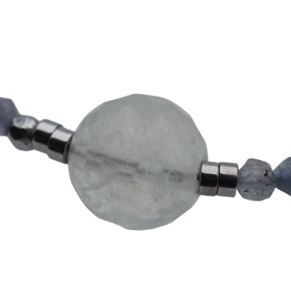 Mix Kamieni i srebro  - bransoletka