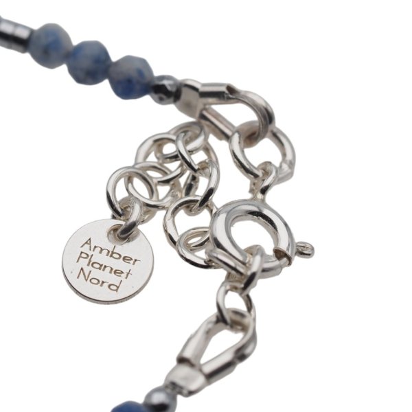 Mix Kamieni i srebro  - bransoletka