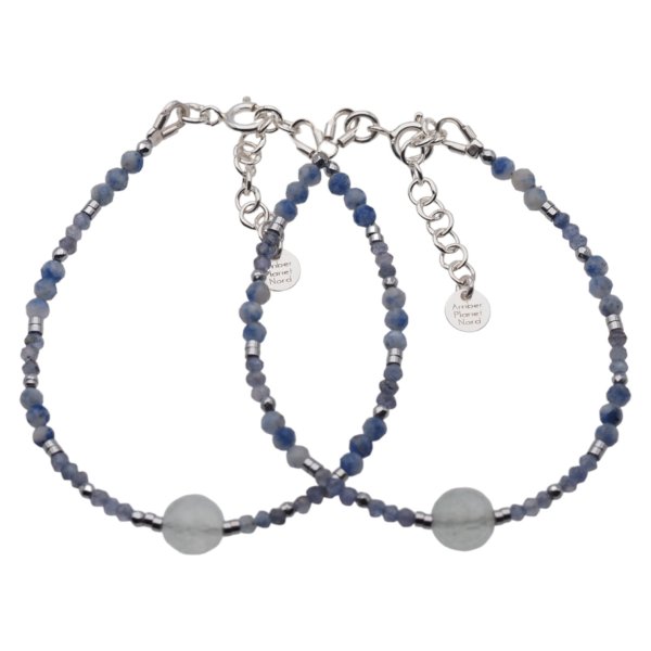 Mix Kamieni i srebro  - bransoletka