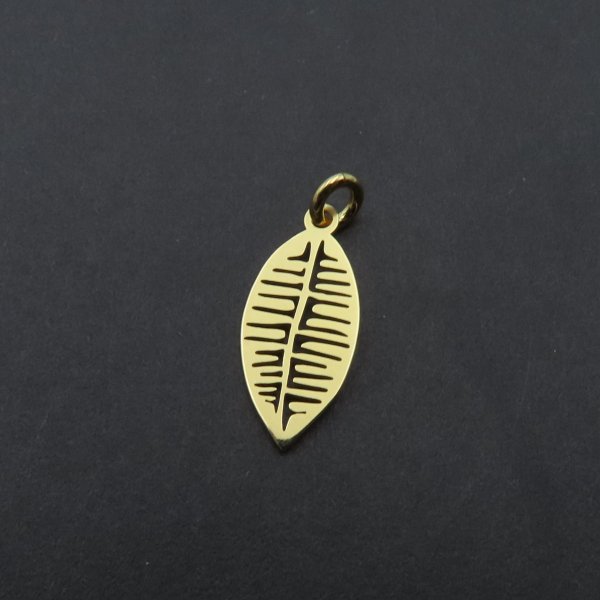 Srebro Ag złocone  - zawieszka liść 15x6,6mm