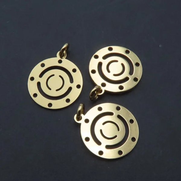 Srebro Ag złocone - rozetka ażurowa 12 mm