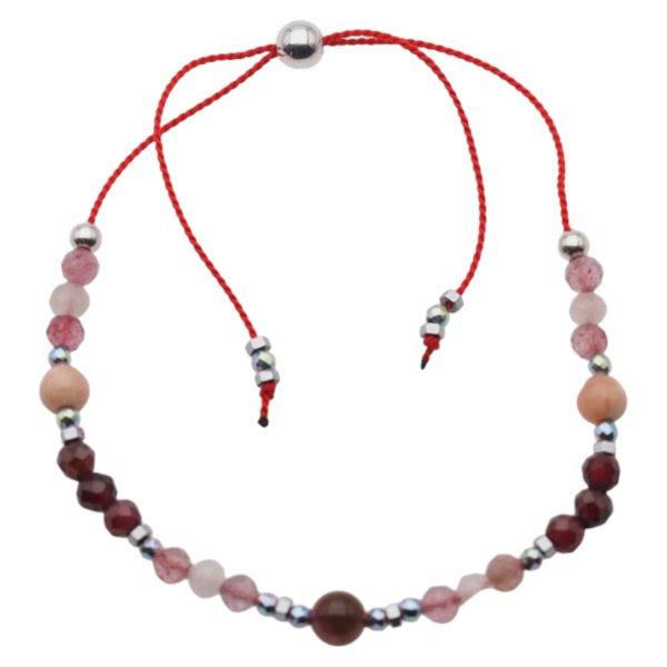 Bransoletka Mix Kamieni dla BARAN i srebro - bransoletka na sznurku z regulacją 