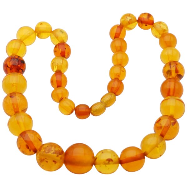 Bursztyn - kulka szlifowana ręcznie - korale