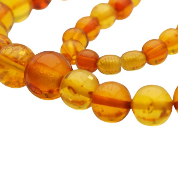 Bursztyn - kulka szlifowana ręcznie - korale