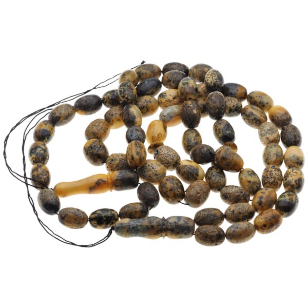 Bursztyn oliwka - Różaniec muzułmański