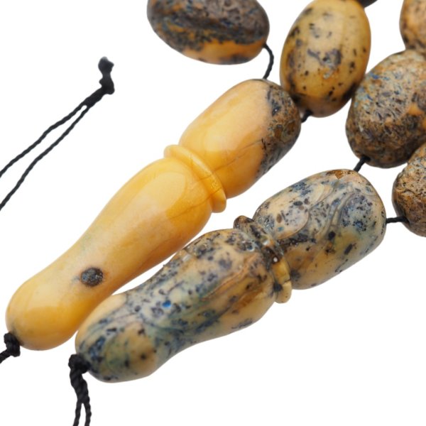 Bursztyn oliwka - Różaniec muzułmański