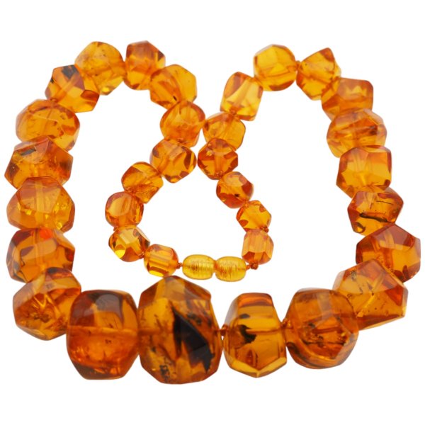 Koniakowy Bursztyn Fasetowany - korale