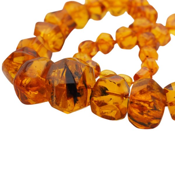 Koniakowy Bursztyn Fasetowany - korale