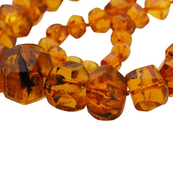 Koniakowy Bursztyn Fasetowany - korale