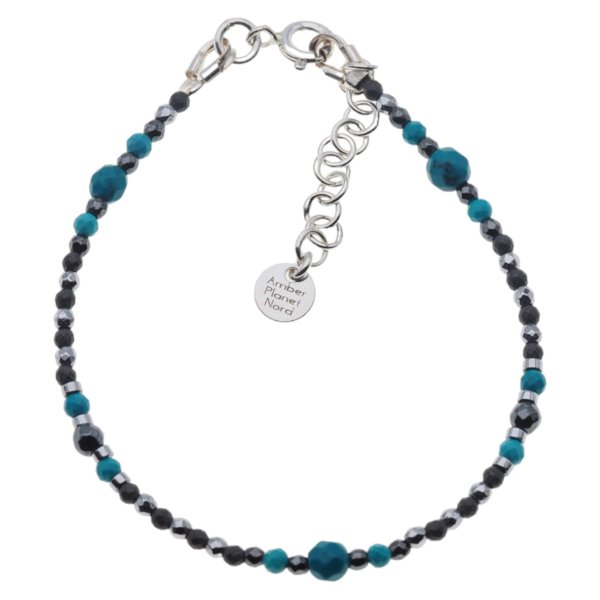 Mix Kamieni i srebro - bransoletka