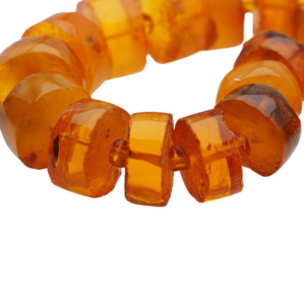 Przezroczysty Bursztyn z mgłą - korale