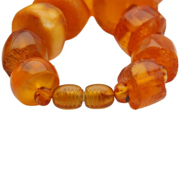 Przezroczysty Bursztyn z mgłą - korale