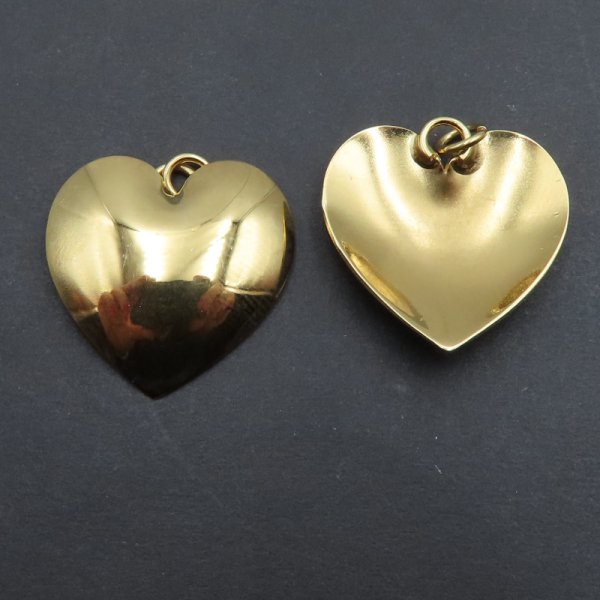 Srebro Ag złocone - zawieszka duże serce  22 mm
