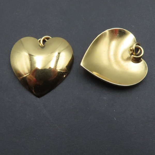 Srebro Ag złocone - zawieszka duże serce  22 mm
