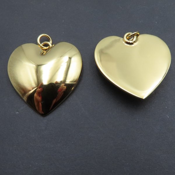Srebro  Ag złocone - zawieszka duże serce  22 mm