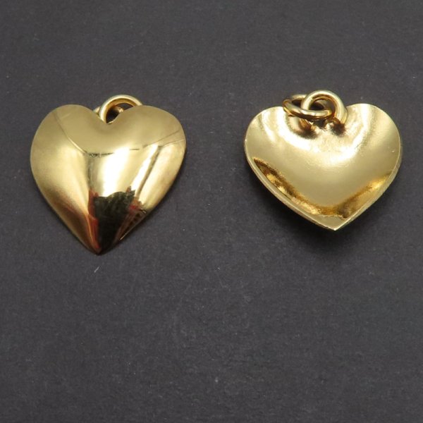 Srebro Ag złocone - zawieszka serce  13 mm