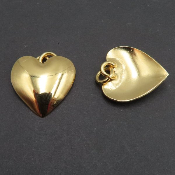 Srebro Ag złocone - zawieszka serce  13 mm