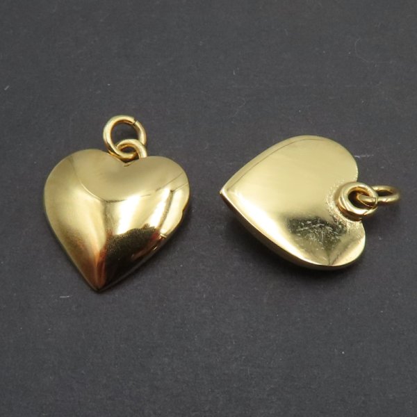 Srebro Ag złocone - zawieszka serce  13 mm