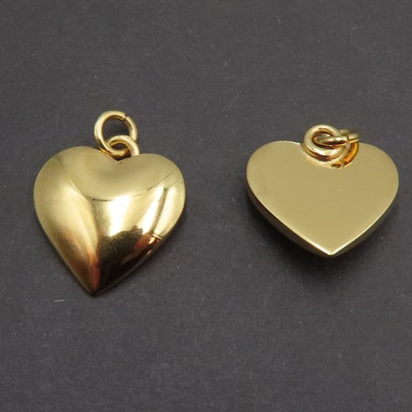 Srebro Ag złocone - zawieszka serce  13 mm
