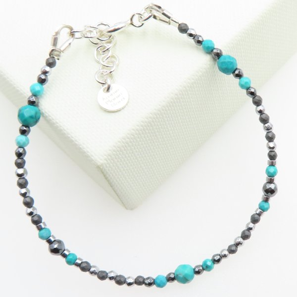 Mix Kamieni i srebro - bransoletka