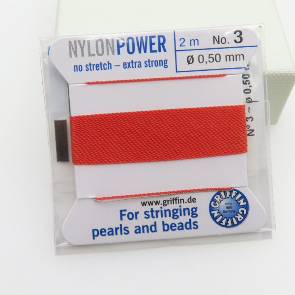 Nici Nylonowe coral z igłą - 0,5mm/2 metry