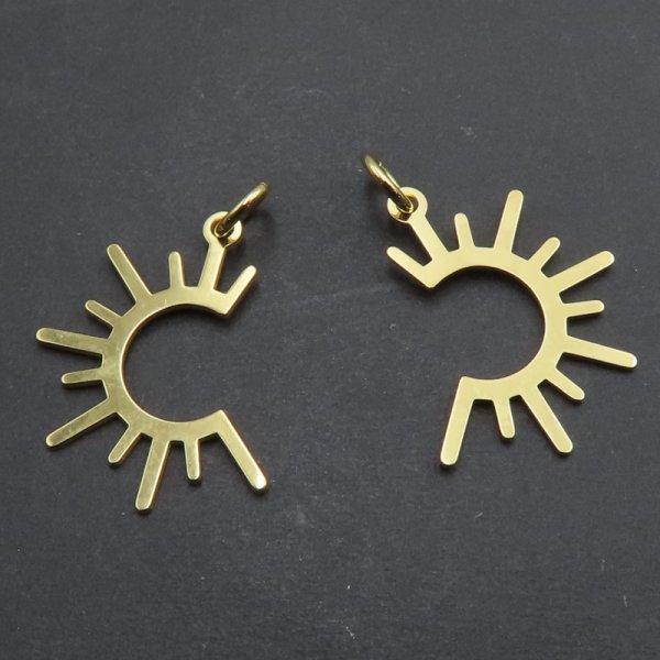 Srebro Ag złocone - zawieszka słońce 20x14mm