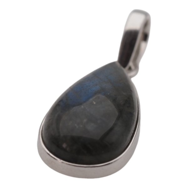Labradoryt i srebro rodowane - zawieszka łza