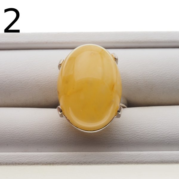 Mleczny Bursztyn i srebro - pierścionek z regulacją (różne kamienie do wyboru) 